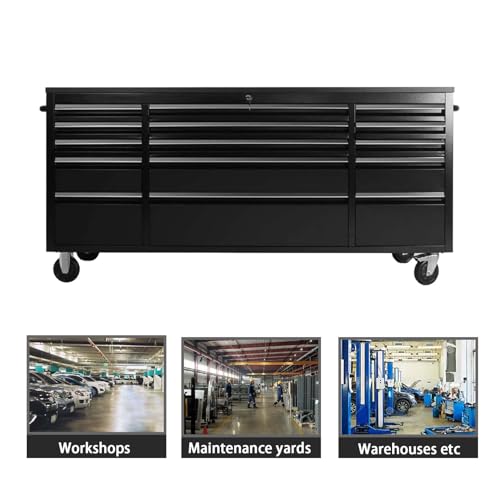 CHETTO C 72 in Rolling Tool Chest with Drawers, Black S79484