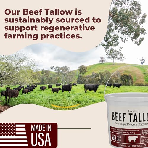 Beef Tallow for Cooking 7 LB Bulk Pail with Safety Seal C25715