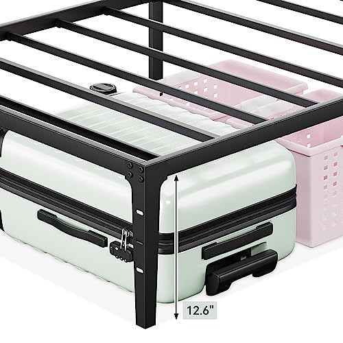 IDEALHOUSE 6 Inch Metal Platform Twin Bed Frame, Heavy Duty, No Box Spring Needed W56107