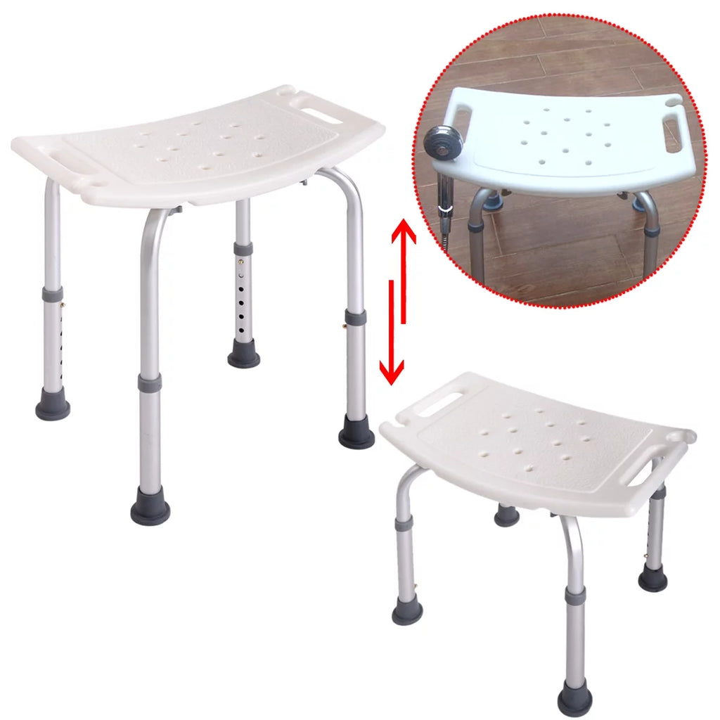 Jaxpety Adjustable Height Bath Shower Chair Medical Bench Bathtub Stool Seat White A185