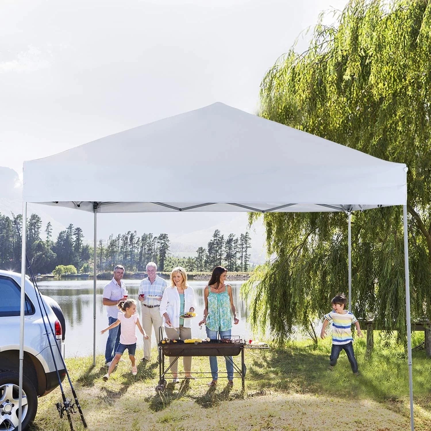 SUGIFT Ez Pop-up Canopy Tent with Bag 10x10 White T725