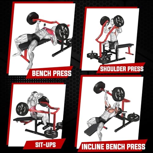 GMWD Chest Press Machine 1050LBS with Independent Converging Arms, Adjustable Bench U29223