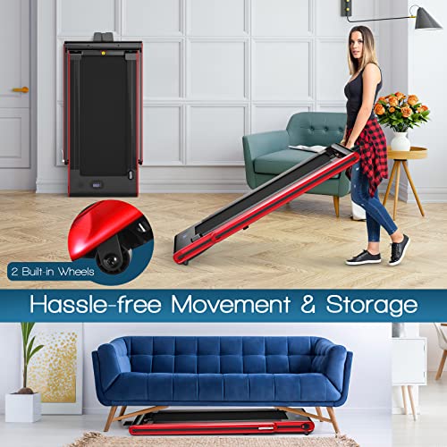 Goplus 2 in 1 Folding Treadmill with LED Display and Bluetooth Speaker Z6697
