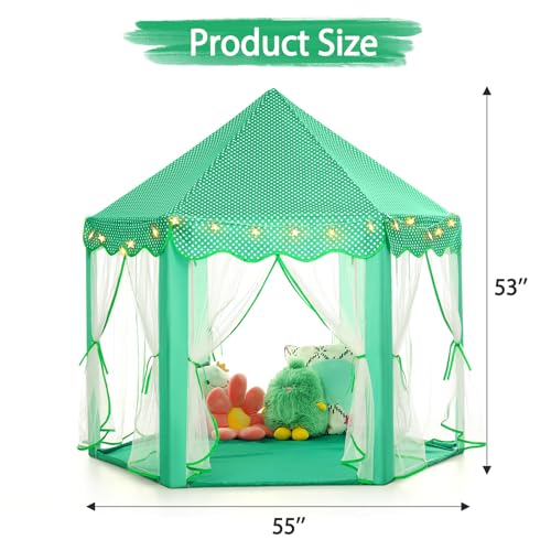 Monobeach Princess Tent Girls Large Playhouse with Star Lights L847553