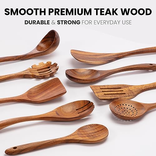 Zulay Kitchen 6-Piece Wooden Spoon Set for Cooking N5148
