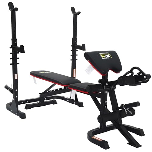 Adjustable Weight Bench with Leg Extension and Preacher Pad for Home Gym K47047