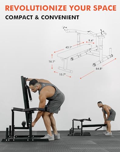 GMWD Chest Press Machine 1050LBS with Independent Converging Arms, Adjustable Bench U29223