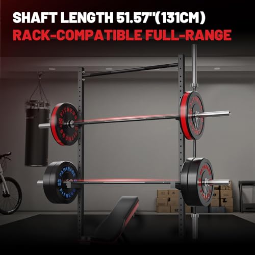 PAPABABE Olympic Barbell 2-inch 45lb Weight Bar for Strength Training V204840