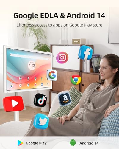 25 Inch Portable Smart TV with Touchscreen, Android 14, 8GB RAM + 128GB Storage A4881