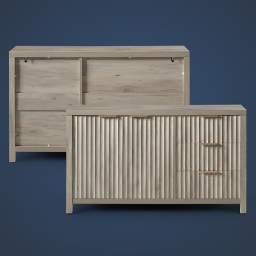 Fluted Sideboard Buffet Cabinet with Storage, 56" Modern Credenza, Natural Y669537