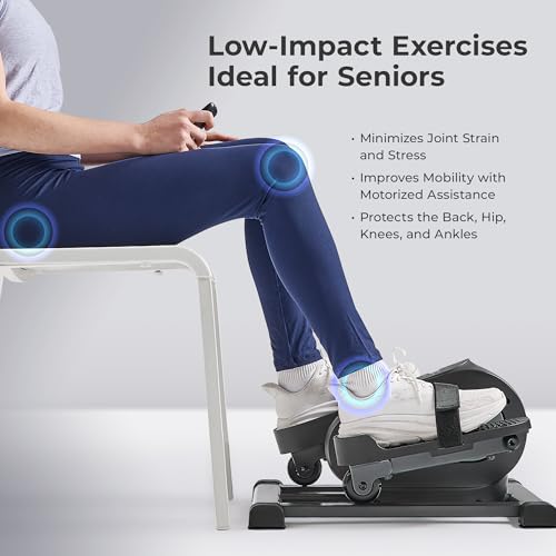 Sunny Health & Fitness Smart Mini Elliptical Trainer, Under-Desk Pedal Exerciser D70811