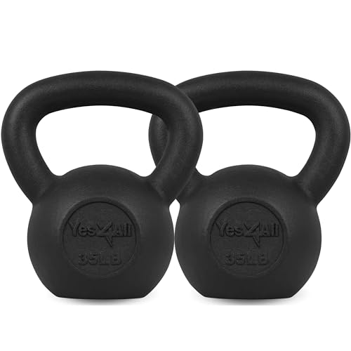 Yes4All 5-80 lbs Cast Iron Kettlebell for Strength Training M7531