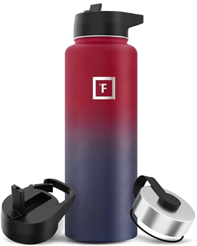IRON °FLASK Stainless Steel Insulated Water Bottle with 3 Lids, 40 oz U19688