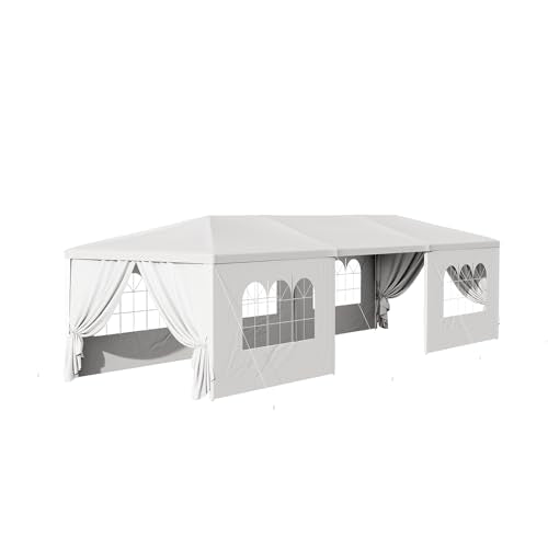 Outdoor Party Tent 10x30 Black with 8 Removable Sidewalls V87006
