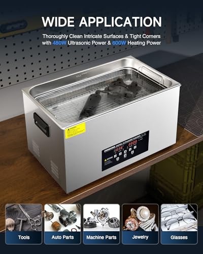 CREWORKS 3L Digital Ultrasonic Cleaner with Degas & Gentle Modes, 120W R572