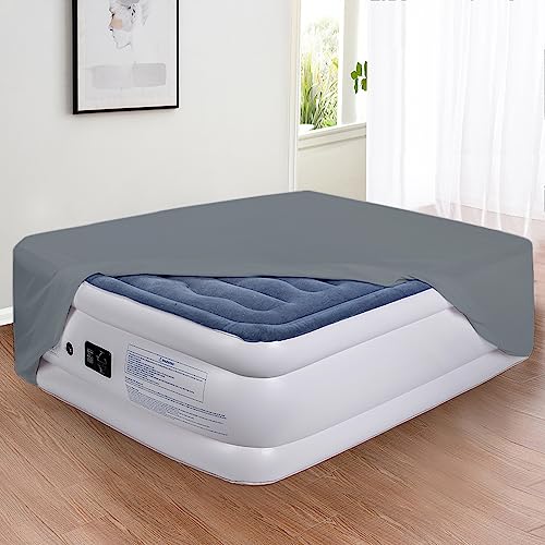 Bedecor Air Bed Sheets for Mattress Cover Removable Elastic Band Soft Breathable Twin XL Light Gray U508
