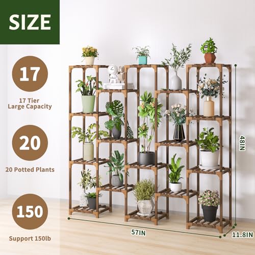 Uneedem Plant Stand Indoor Outdoor, 10-Tier Tall Plant Shelf for Multiple Plants A6522