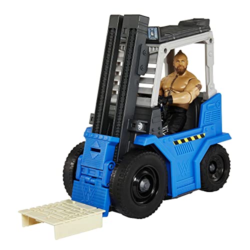 Mattel WWE Wrekkin' Slam & Stack Forklift Action Figure Playset with Brock Lesnar 6-Inch Collectible W68645