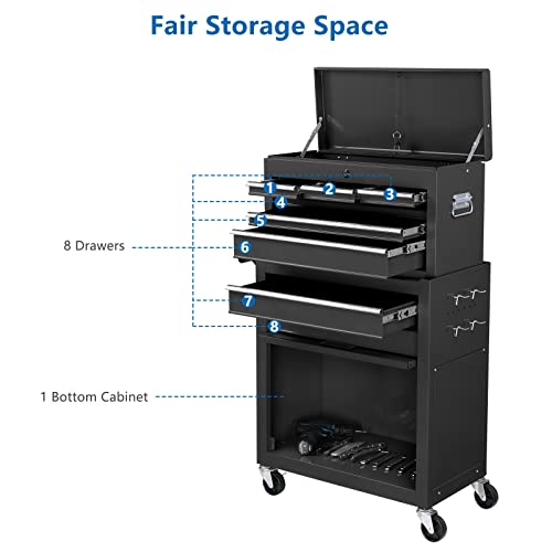 TUFFIOM 5-Drawer Rolling Tool Chest with Lockable Wheels X4579