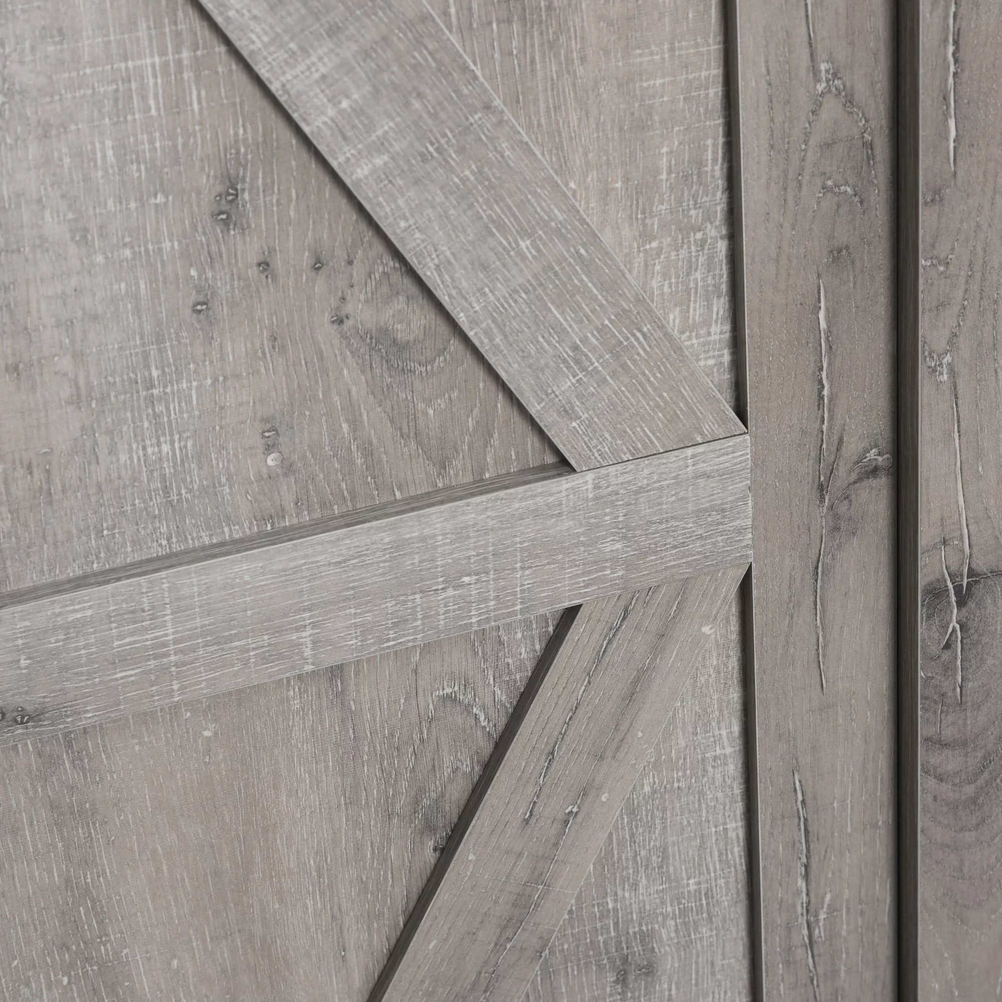HOMCOM Farmhouse Accent Cabinet with Barn Door, Grey Oak U658117