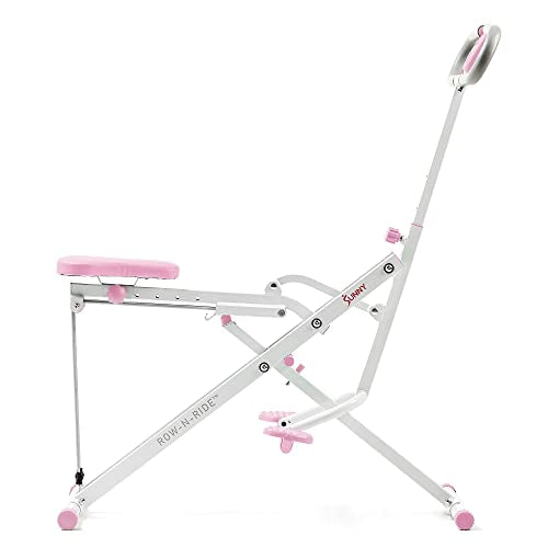 Sunny Health & Fitness Row-N-Ride Squat Assist Trainer, Foldable Home Exercise Machine G85090