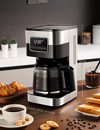 SHARDOR 10-Cup Programmable Coffee Maker, Silver D50484