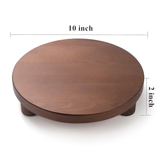 Wood Riser 2 Pack Round Wooden Pedestal Stand for Display G714