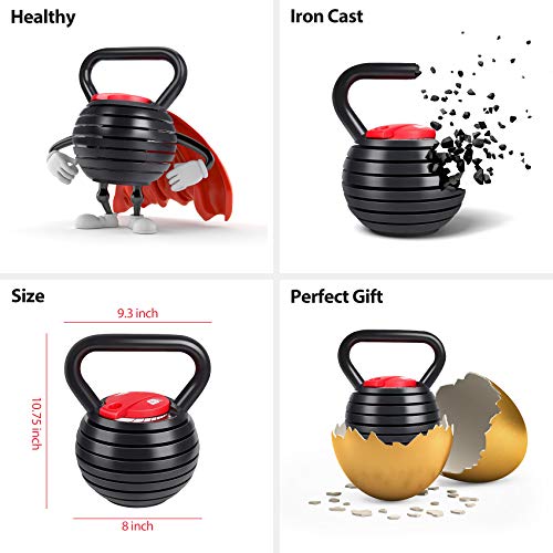 TopMade Adjustable Cast Iron Kettlebell Set for Home Gym Workout C247925