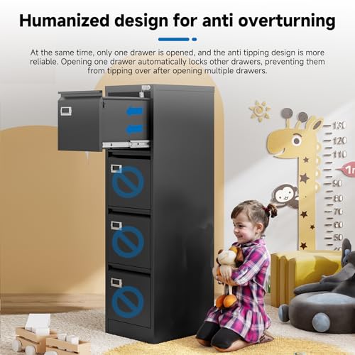 2 Drawer Vertical File Cabinet with Lock for Letter Size, Steel Office Storage Y50014