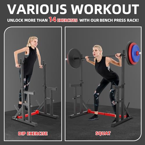 VANSWE Squat Rack for Home Gym, Adjustable Barbell Stand D88877