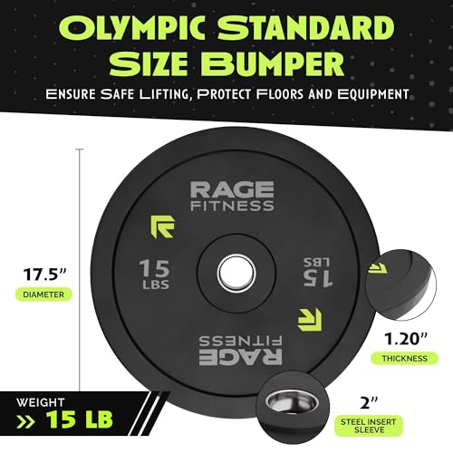 Olympic Bumper Plates with Steel Insert, Rubber Weight Plates for Strength Training Q51945