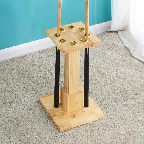 Freestanding Wooden Pool Cue Rack - 8 Cue Capacity Billiard Floor Rack, White Finish K913227