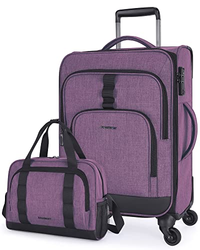 BAGSMART Expandable 20" Carry-On Luggage with Spinner Wheels, Black I961842