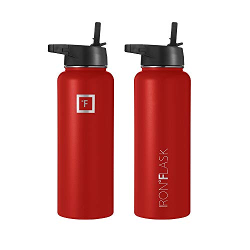 IRON °FLASK Stainless Steel Insulated Water Bottle with 3 Lids, 40 oz U19688