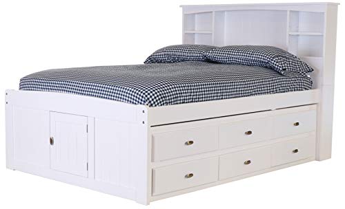 Discovery World Furniture White Full Bookcase Bed with 6 Drawers Z895159
