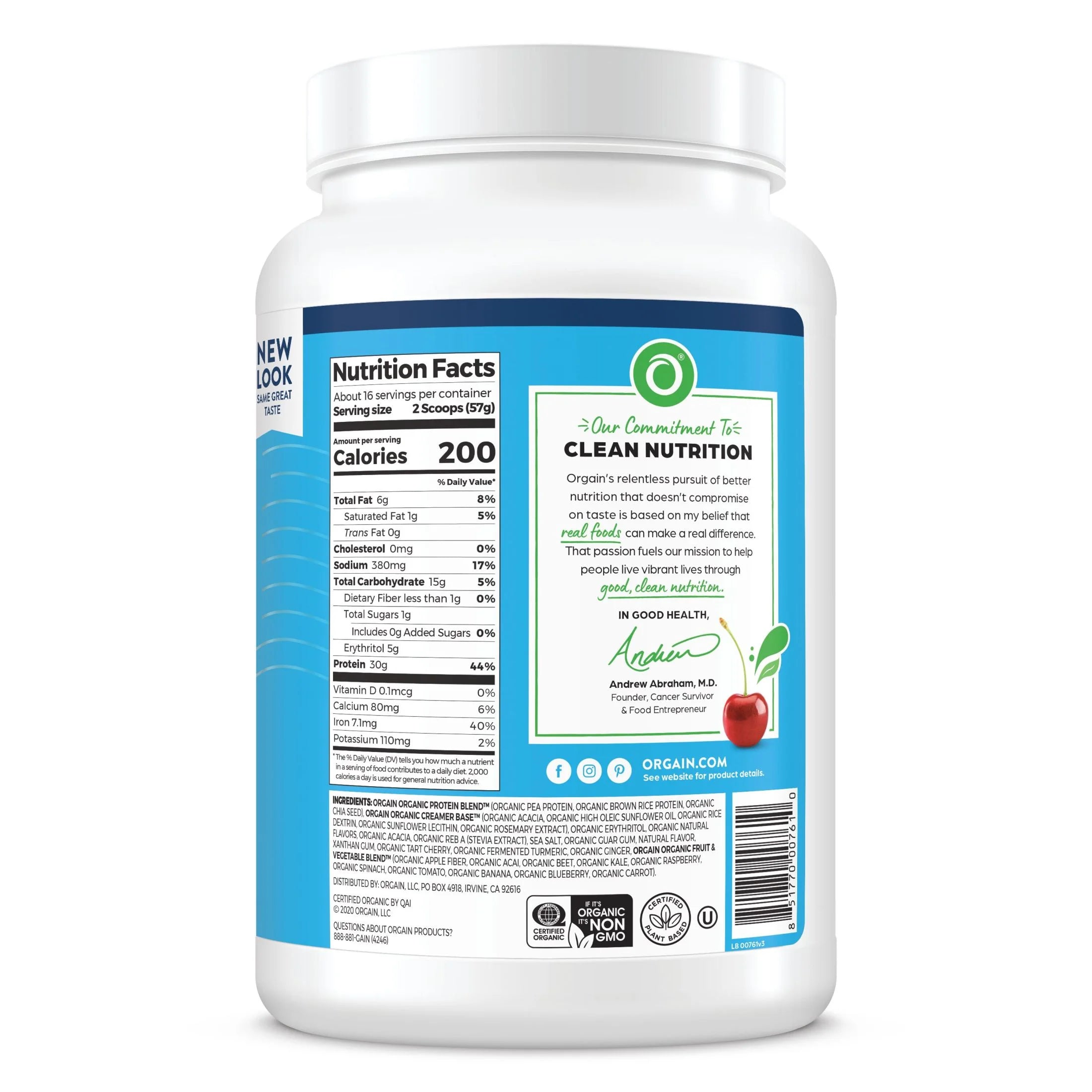 Orgain Organic Vegan Sport Protein Powder, Vanilla, 2.01lb H2906