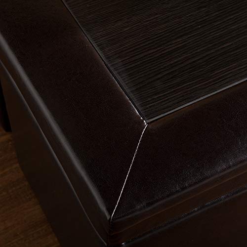 SEI Furniture Nylo Nesting Coffee Table and Storage Ottomans Set, Dark Chocolate M51093