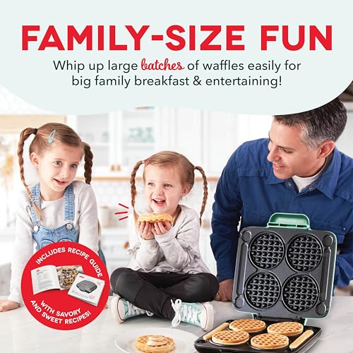 DASH Multi Mini Waffle Maker 4 Inch Non-stick, Aqua G15983