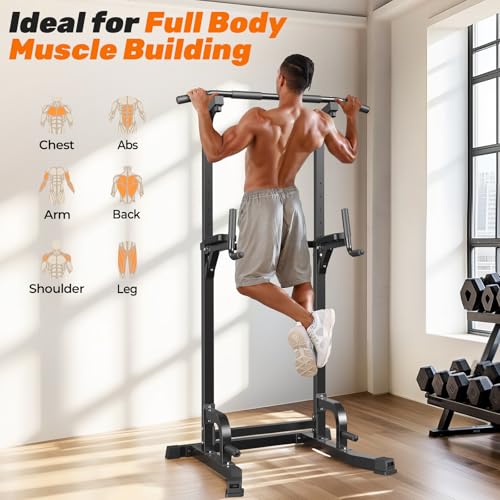 Sportsroyals Pull Up Bar Dip Station Power Tower Home Gym Strength Training Equipment R739989
