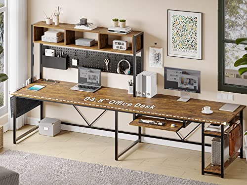 SEDETA L Shaped Gaming Desk with Power Outlet and Pegboard, Black B28201