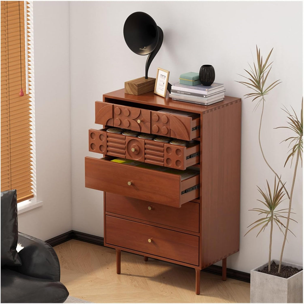 5 Drawer Dresser with Gold Handles for Bedroom D147990
