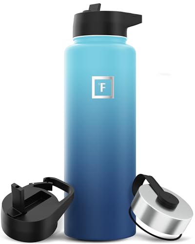 IRON °FLASK Stainless Steel Insulated Water Bottle with 3 Lids, 40 oz U19688