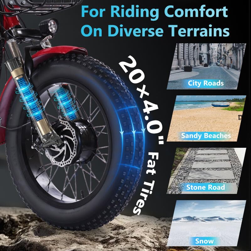 Electric Tricycle for Adults, 750W, Folding Fat Tire, 48V Removable Battery O76597