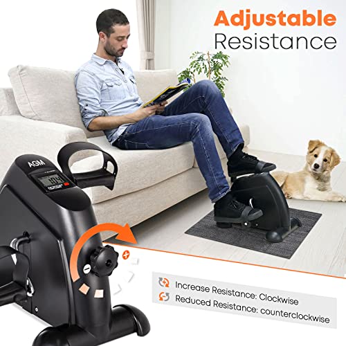 Mini Exercise Bike, AGM Under Desk Pedal Exerciser with LCD Display F9243