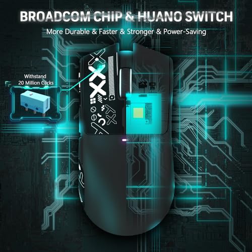 Attack Shark X11 59g Superlight Wireless Gaming Mouse with RGB Charging Dock, Black W869