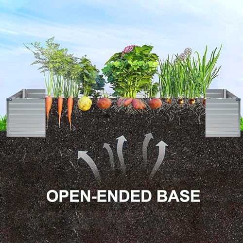 Galvanized Raised Garden Bed 8x4x1FT for Vegetables Outdoor T41136