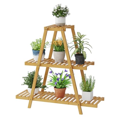 Bamboo 3 Tier Plant Stand Indoor Outdoor G488