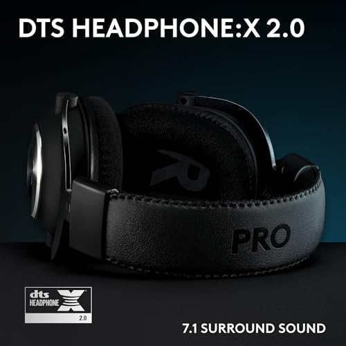 Logitech G Pro X Wired Gaming Headset with Detachable Mic, 50 mm Drivers, Black S8199