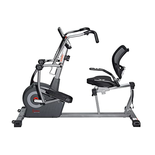 Sunny Health & Fitness Elite Recumbent Cross Trainer & Elliptical Machine with Arm Exercisers M861