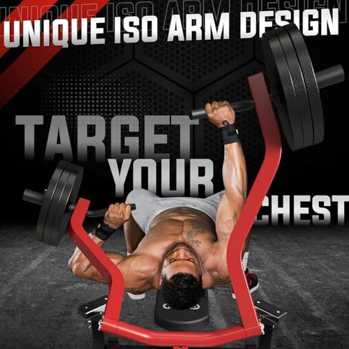 GMWD Chest Press Machine 1050LBS with Independent Converging Arms, Adjustable Bench U29223